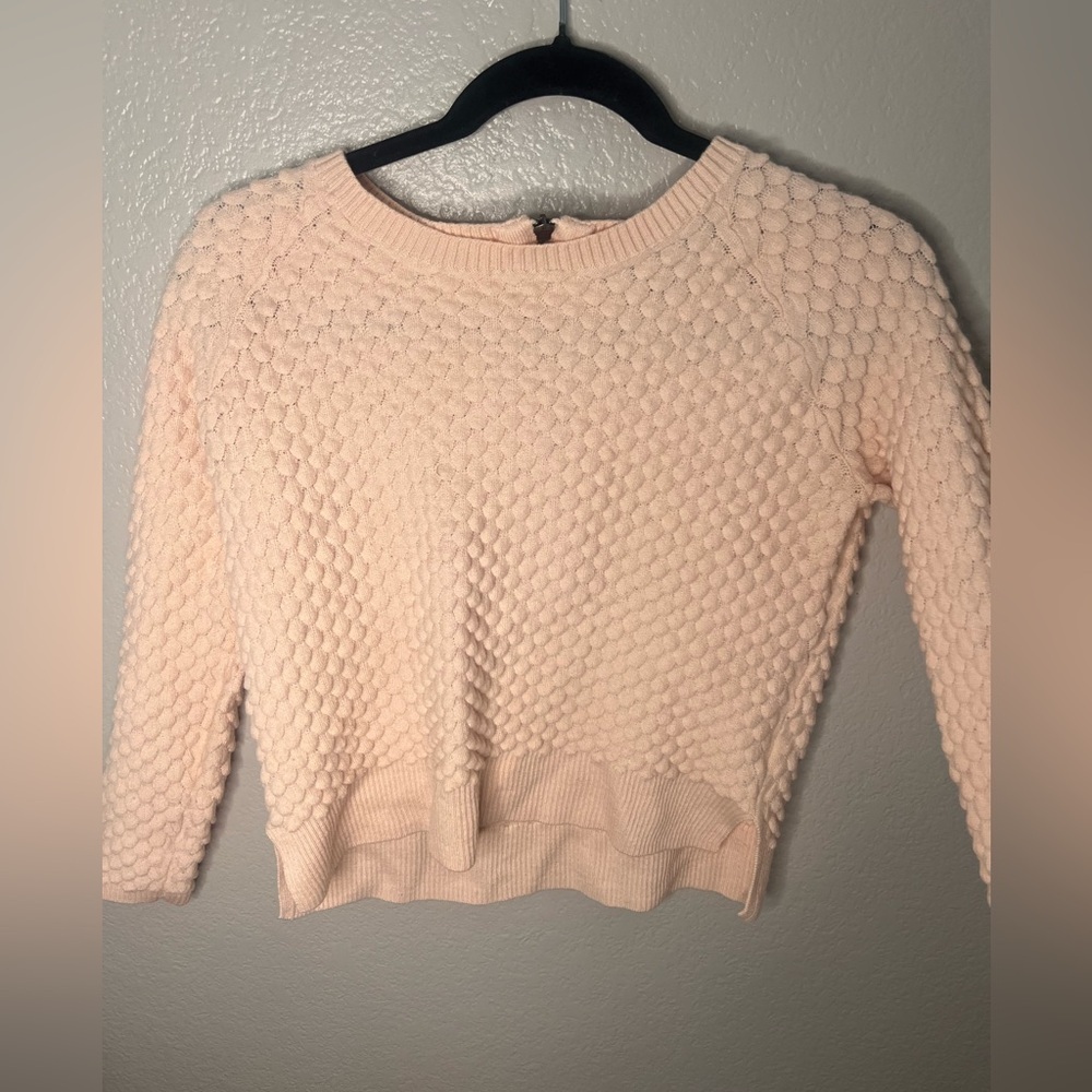 French connection | extra Small | Blush pink textured boxy sweater - Picture 3 of 8